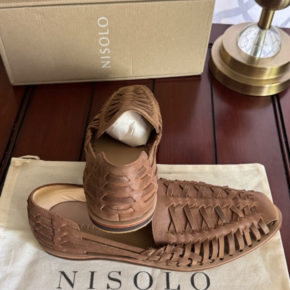 NIB - Nisolo (Size 13) Men's Woven Leather Huarache Sandal – Tobacco - Picture 3 of 8